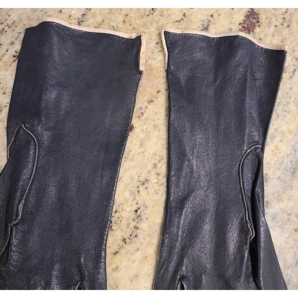 Vintage Size XS S 6/3 Black Formal Leatther 10.5